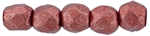 Czech Fire Polished 2mm Round Bead- Saturated Metallic Cherry Tomato  (50 Beads)