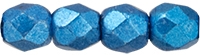 Czech Fire Polished 2mm Round Bead- Saturated Metallic Nebulas Blue (50 Beads)