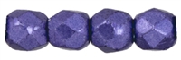 Czech Fire Polished 2mm Round Bead- Saturated Metallic Ultra Violet (50 Beads)