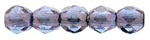 Czech Fire Polished 2mm Round Bead - Luster Transparent Amethyst (50 Beads)