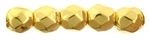 Czech Fire Polished 2mm Round Bead- 24K Gold Plated (50 Beads) -