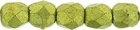 Czech Fire Polished 2mm Round Bead- Saturated Metallic Primrose Yellow (50 Beads)