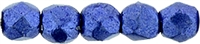 Czech Fire Polished 2mm Round Bead- Saturated Metallic Lapis Blue (50 Beads)