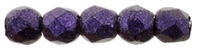 Czech Fire Polished 2mm Round Bead- Metallic Suede Purple  (50 Beads)