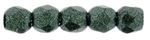 Czech Fire Polished 2mm Round Bead - Metallic Suede Dk Forest (50 Beads)