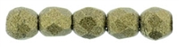 Czech Fire Polished 2mm Round Bead- Metallic Suede Gold  (50 Beads)