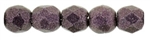 Czech Fire Polished 2mm Round Bead- Metallic Suede Pink  (50 Beads)