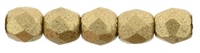 Czech Fire Polished 2mm Round Bead - Matte Metallic Flax (50 Beads)