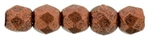Czech Fire Polished 2mm Round Bead - Matte Metallic Antique Copper (50 Beads)