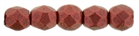 Czech Fire Polished 2mm Round Bead - Matte Metallic Lava (50 Beads)
