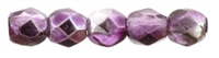 Czech Fire Polished 2mm Round Bead- Mirror Orchid  (50 Beads)