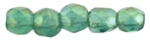 Czech Fire Polished 2mm Round Bead- Luster Iris Atlantis Green   (50 Beads)
