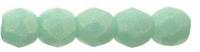 Czech Fire Polished 2mm Round Bead-  Sueded Gold Turquoise (50 Beads)