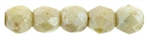 Czech Fire Polished 2mm Round Bead- Opaque Luster Picasso (50 Beads)