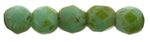 Czech Fire Polished 2mm Round Bead-  Turquoise Picasso (50 Beads)