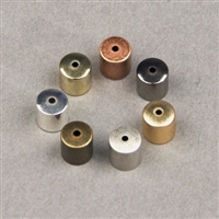 8mm Plated Metal Cord End Cap - Matte Gold - 2 Pieces