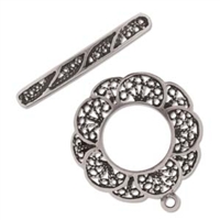 Antique Silver Plated Oval Toggle Set