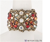 BO102-2 - Manchette Ring (Red) Miyuki Jewelry Kit