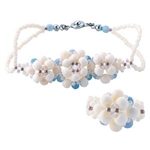 BO86 - Bone Bead Flower Bracelet & Ring - Miyuki Jewelry Kit