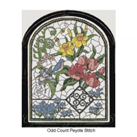 CajunsDesignPatternS Spring - 4 Seasons Stained Glass Tapestry Odd Count Peyote Digital Download Pattern