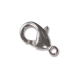 15 X 8MM Lobster Clasp - Bright Silver Plated - 1 Clasp