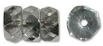 FCR3627001 - Jablonex® Czech fire-polished 3 x 6mm Faceted Rondelle - Crystal Silver