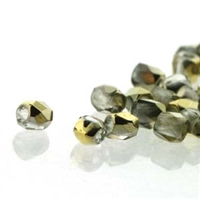 True2 Fire Polished Glass - 2mm Round - Crystal Amber