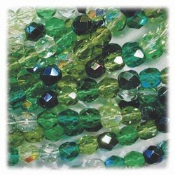 FPR04MIX03 - EVERGREEN - 4MM FIRE POLISHED ROUND BEAD MIX