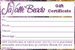 JaValle Beads Gift Certificate