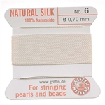 GNS-9601 - Griffin Silk Beading Cord & Needle Size 6 - White