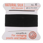 GNS-9602 - Griffin Silk Beading Cord & Needle Size 6 - Black