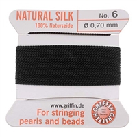 GNS-9602 - Griffin Silk Beading Cord & Needle Size 6 - Black