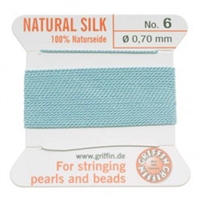 GNS-9604 - Griffin Silk Beading Cord & Needle Size 6 - Lt Blue Turquoise