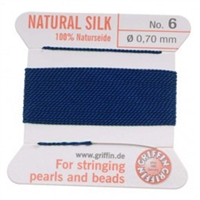 GNS-9606 - Griffin Silk Beading Cord & Needle Size 6 - Dk Navy