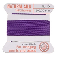 GNS-9609 - Griffin Silk Beading Cord & Needle Size 6 - Amethyst Purple