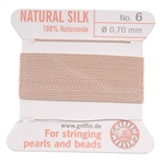 GNS-9611 - Griffin Silk Beading Cord & Needle Size 6 - Lt Pink
