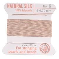 GNS-9611 - Griffin Silk Beading Cord & Needle Size 6 - Lt Pink