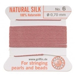 GNS-9612 - Griffin Silk Beading Cord & Needle Size 6 - Pink