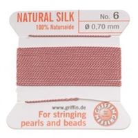 GNS-9612 - Griffin Silk Beading Cord & Needle Size 6 - Pink