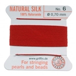 GNS-9613 - Griffin Silk Beading Cord & Needle Size 6 - Red
