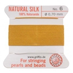 GNS-9616 - Griffin Silk Beading Cord & Needle Size 6 - Amber Yellow