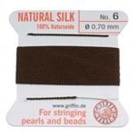 GNS-9619 - Griffin Silk Beading Cord & Needle Size 6 - Brown