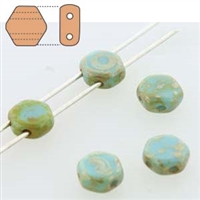 Honeycomb Bead - Blue Turquoise Picasso
