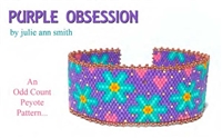 Julie Ann Smith Designs - PURPLE OBSESSION - Odd Count Peyote Bracelet - 11/0 Delica Bead Kit