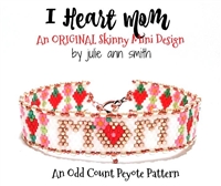 Julie Ann Smith Designs - I HEART MOM- Skinny Mini Odd Count Peyote Bracelet - 11/0 Delica Bead Kit