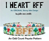 Julie Ann Smith Designs - I HEART BFF- Skinny Mini Odd Count Peyote Bracelet - 11/0 Delica Bead Kit
