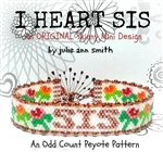 Julie Ann Smith Designs - I HEART SIS- Skinny Mini Odd Count Peyote Bracelet - 11/0 Delica Bead Kit