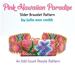 Julie Ann Smith Designs - PINK HAWAIIAN PARADISE - Slider Tube Odd Count Peyote Bracelet - 11/0 Delica Bead Kit