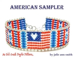 Julie Ann Smith Designs - AMERICAN SAMPLER- Odd Count Peyote Bracelet - 11/0 Delica Bead Kit