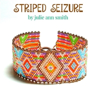 Julie Ann Smith Designs - STRIPED SEIZURE - Odd Count Peyote Bracelet Pattern - 11/0 Delica Bead Kit